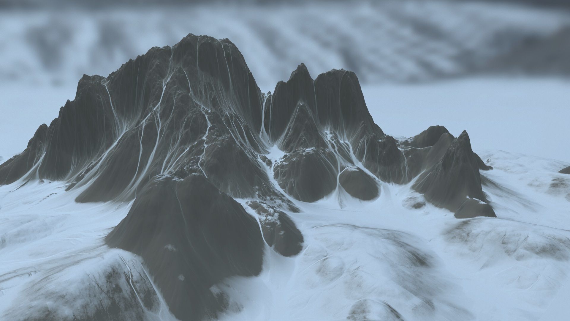 Snow Mountain Low-poly 3D model_14