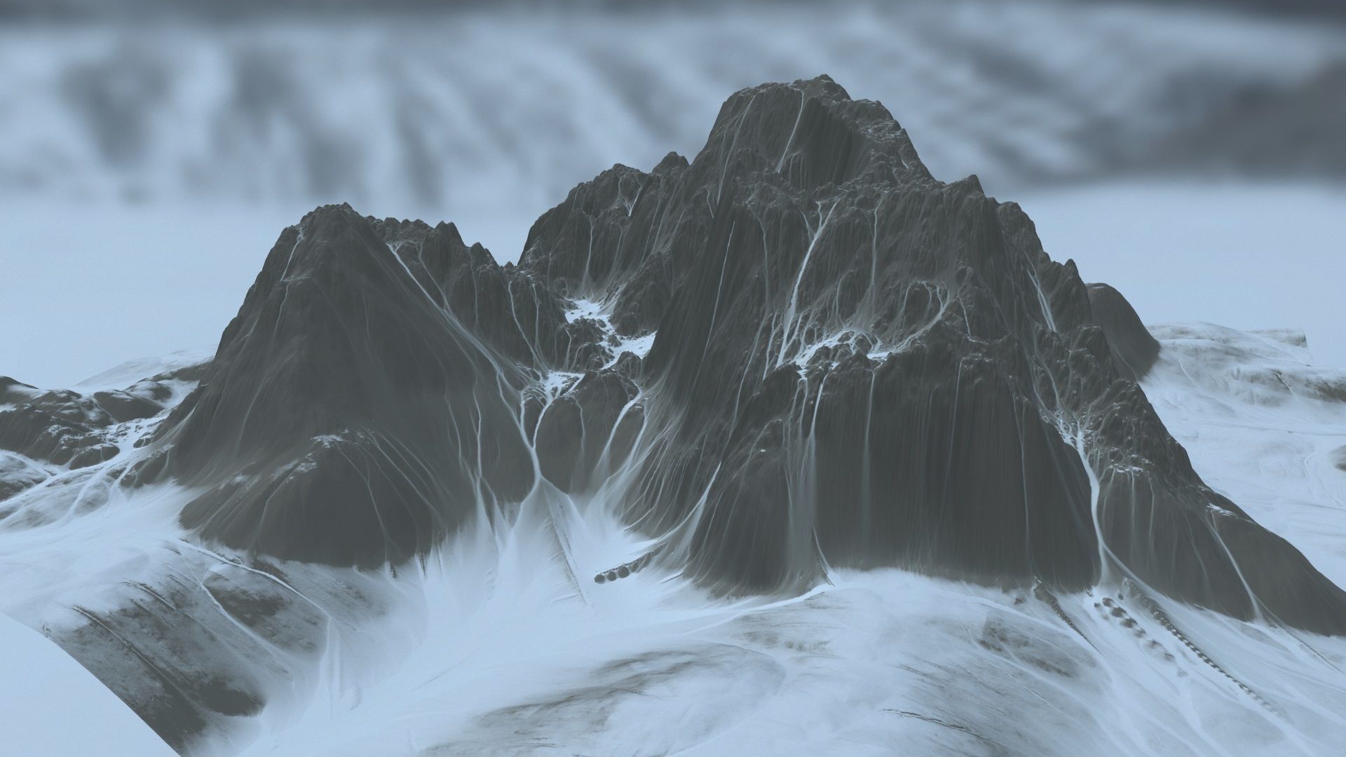 Snow Mountain Low-poly 3D model_16