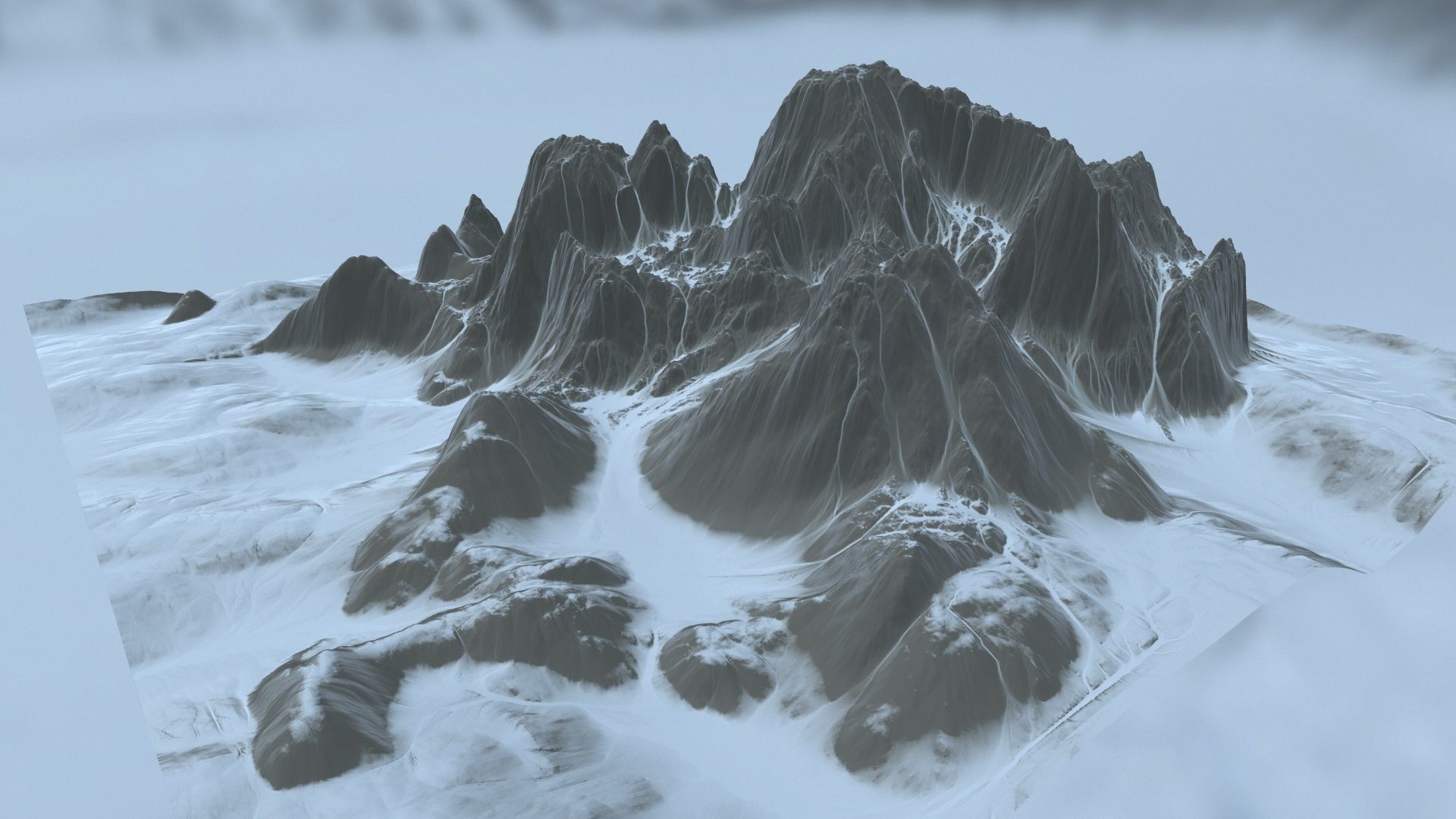 Snow Mountain Low-poly 3D model_9
