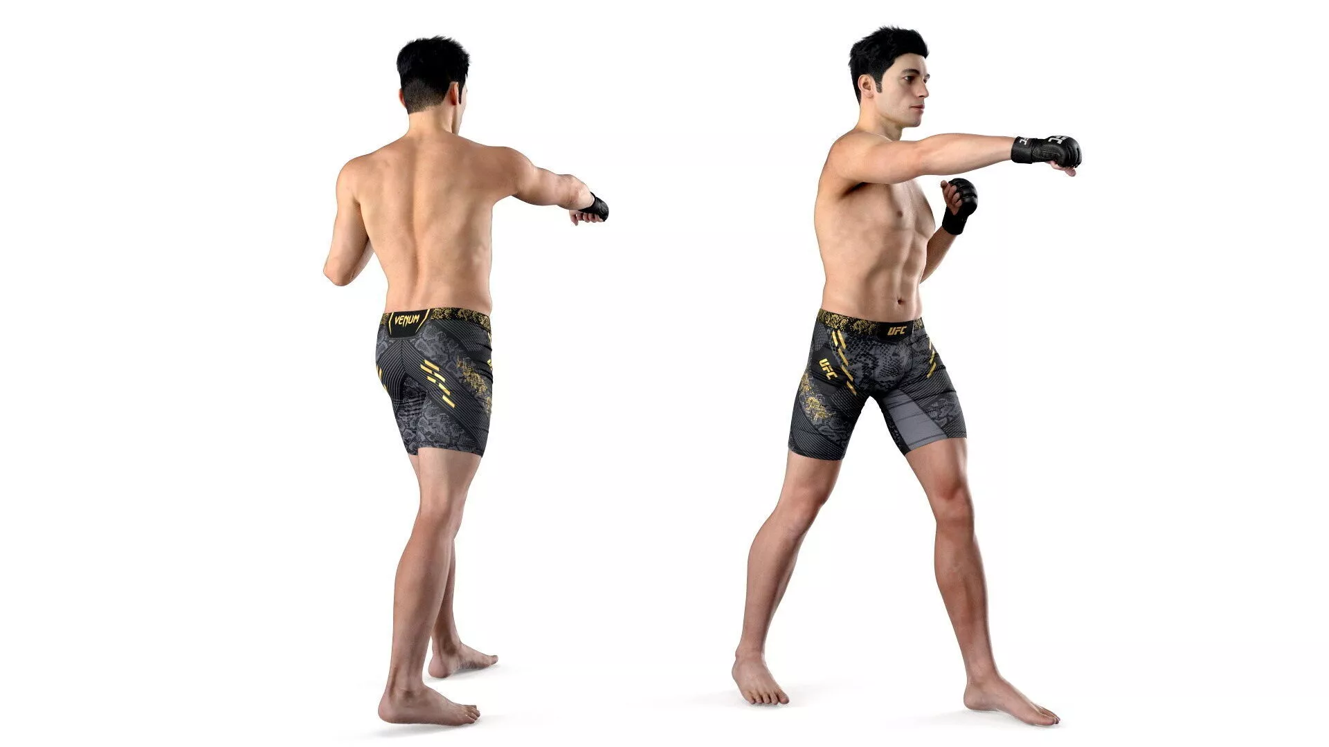 UFC MMA Fighter Fur Rigged 3D model