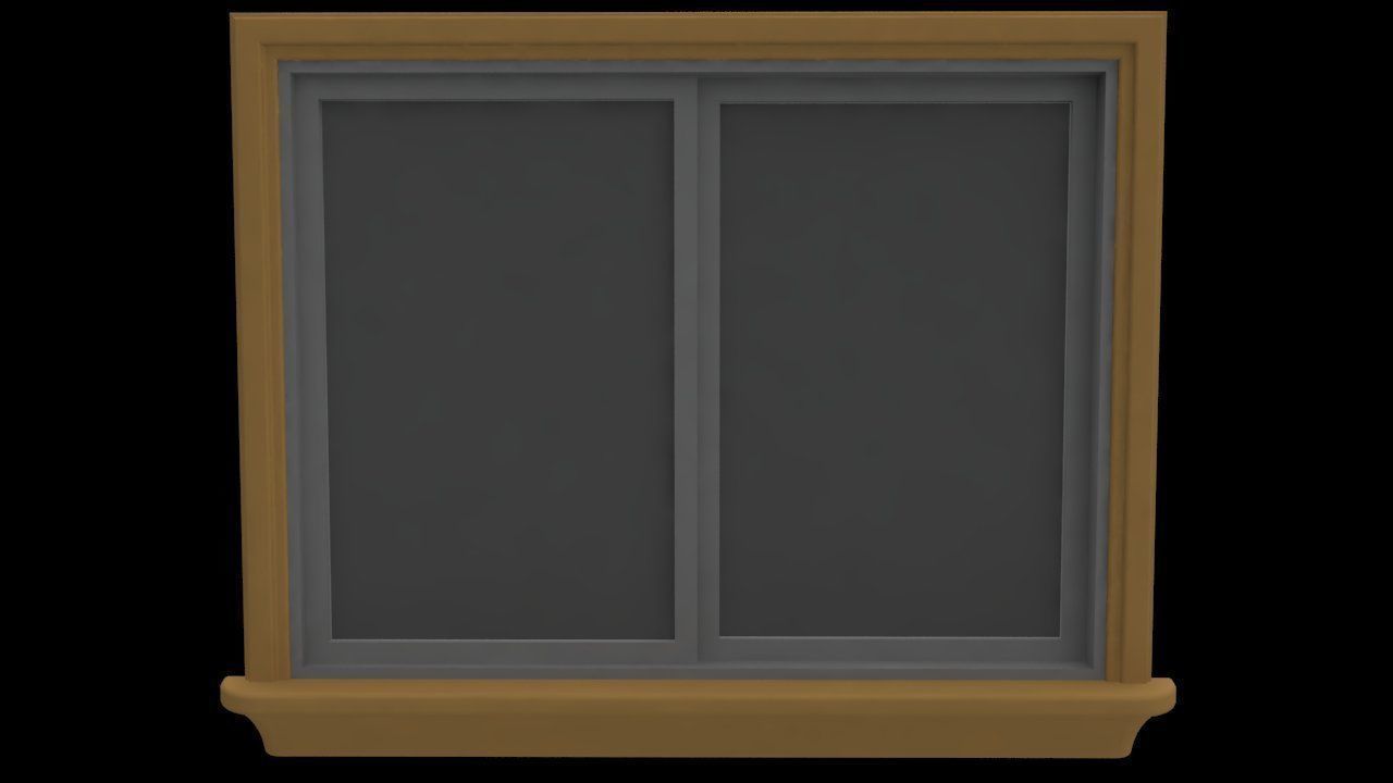 Horizontal slider window 3D model_1