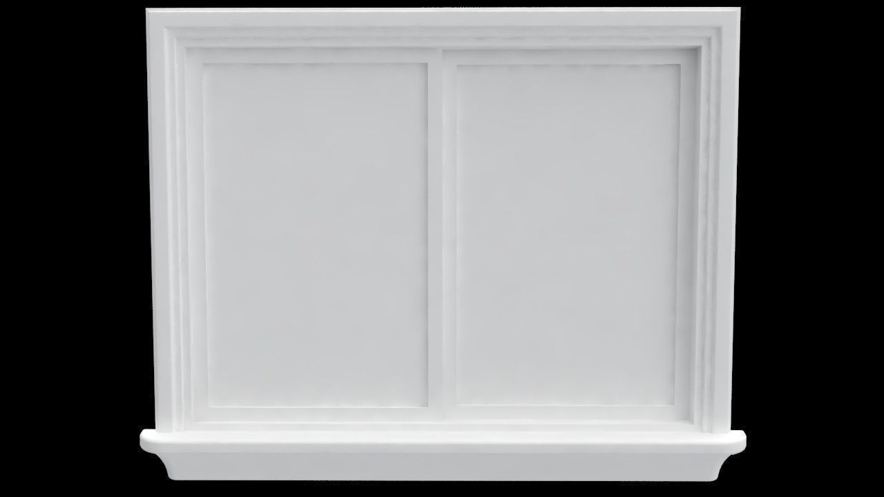 Horizontal slider window 3D model_2