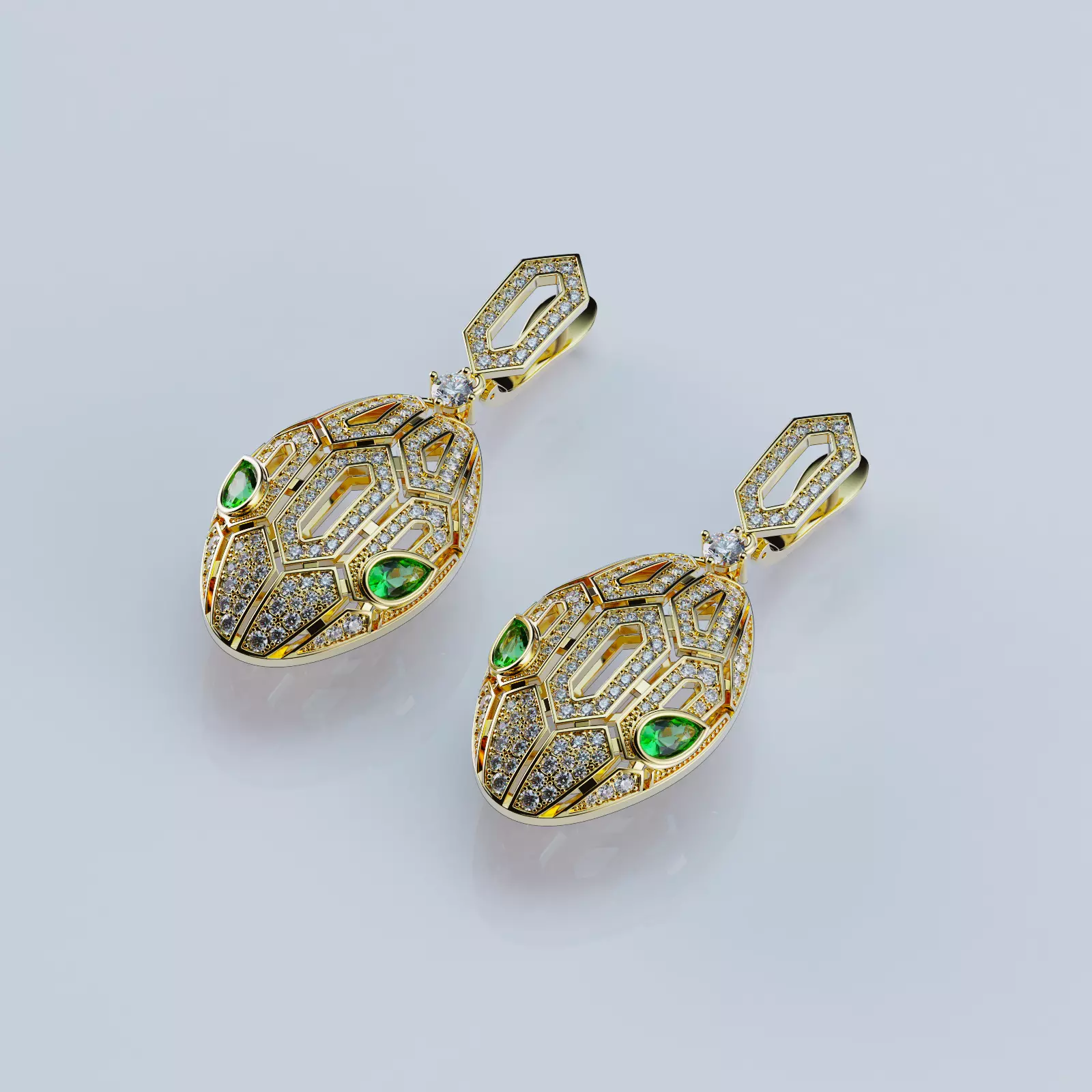 Earrings Serpent Snake 3D print model