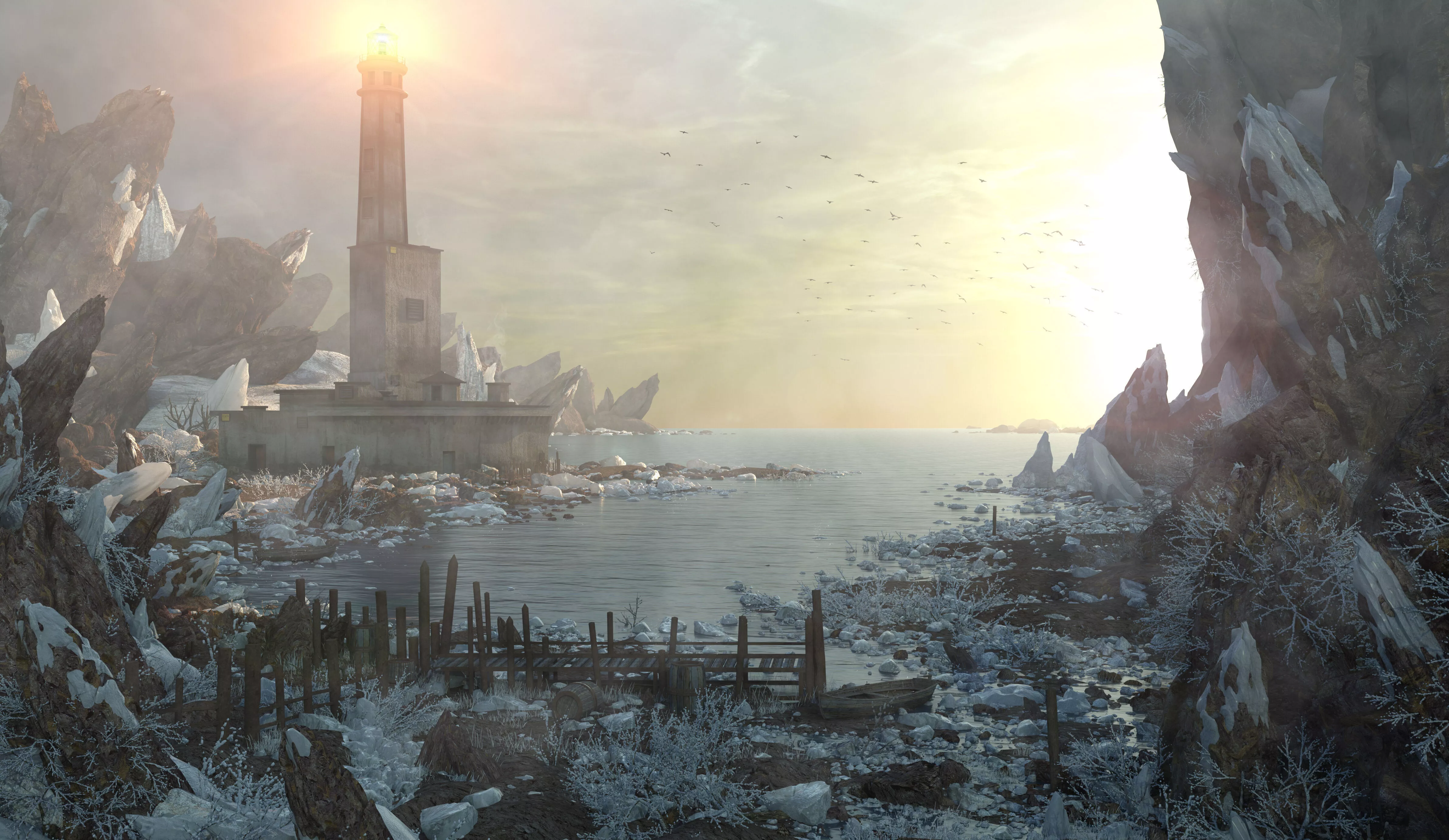 Winter Lost LightHouse Environment 3D model