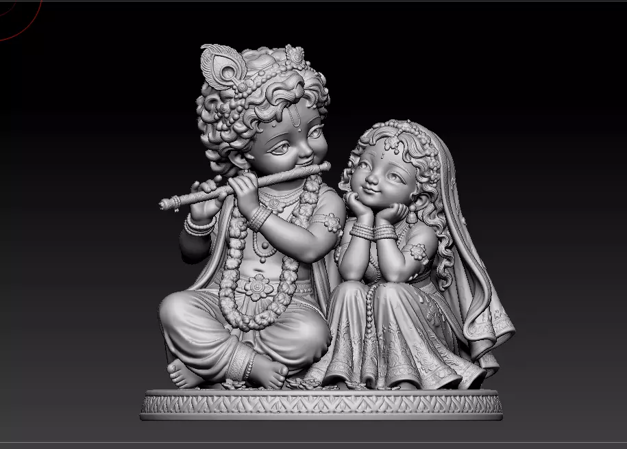little radha krishna 3d model 3D print model