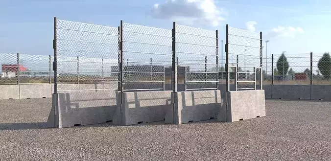 Concrete Barriers 110x300 Fence type B Big Windows