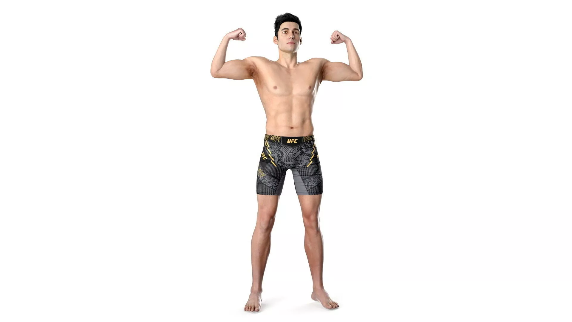Fighter UFC MMA in Athletic Pose Fur 3D model