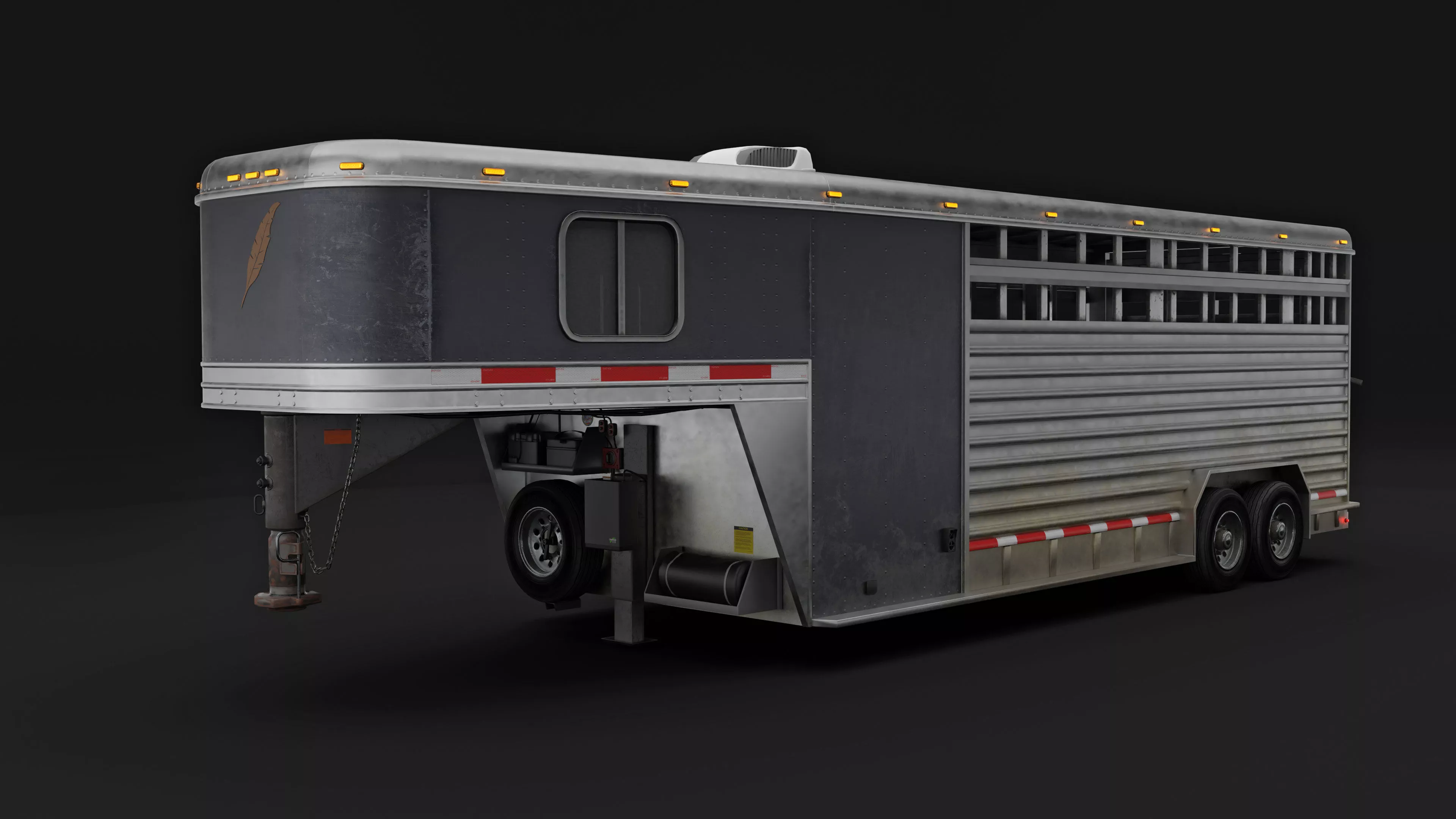 Featherlite Horse - Cattle - Livestock Gooseneck Trailer 3D model
