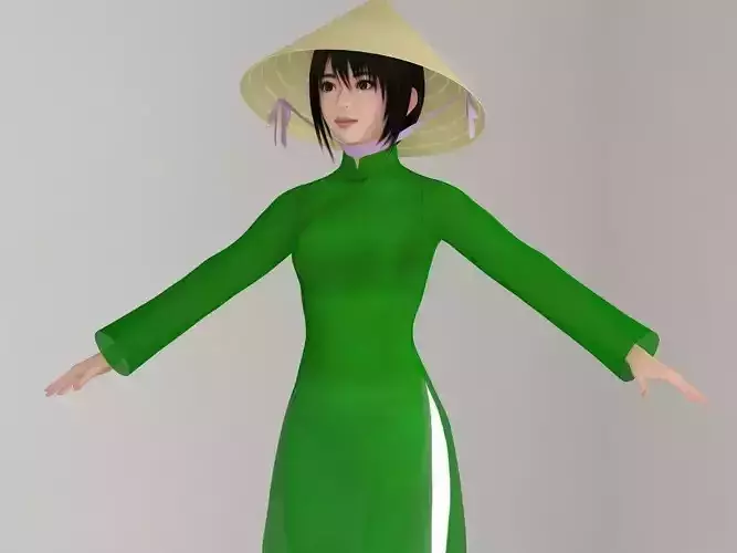 T pose nonrigged model of Mai with various outfit 3D model
