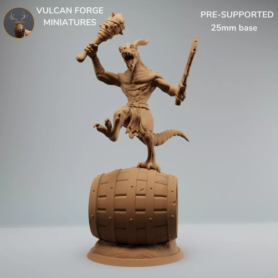 Kobold on barrel kobold charging 3D print model