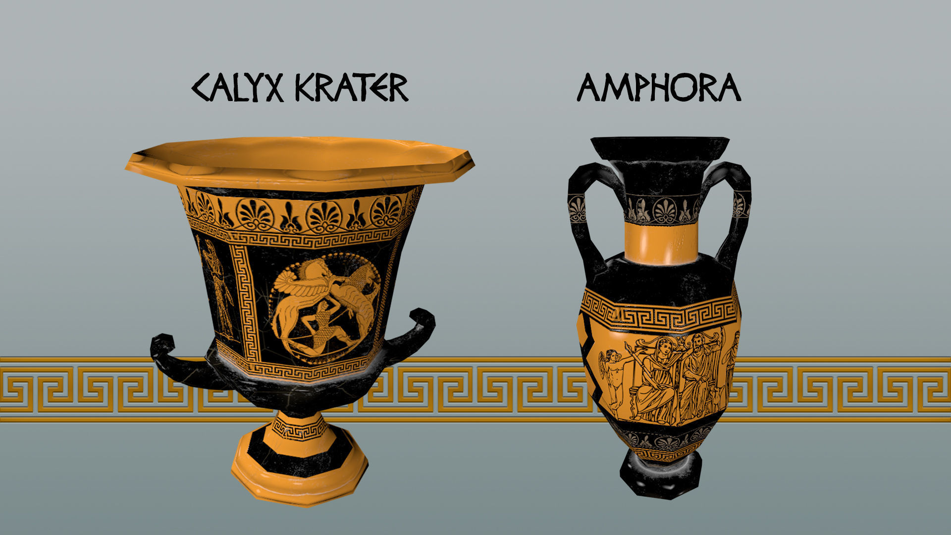 Ancient Greek Pottery Game Pack Low-poly 3D model_3