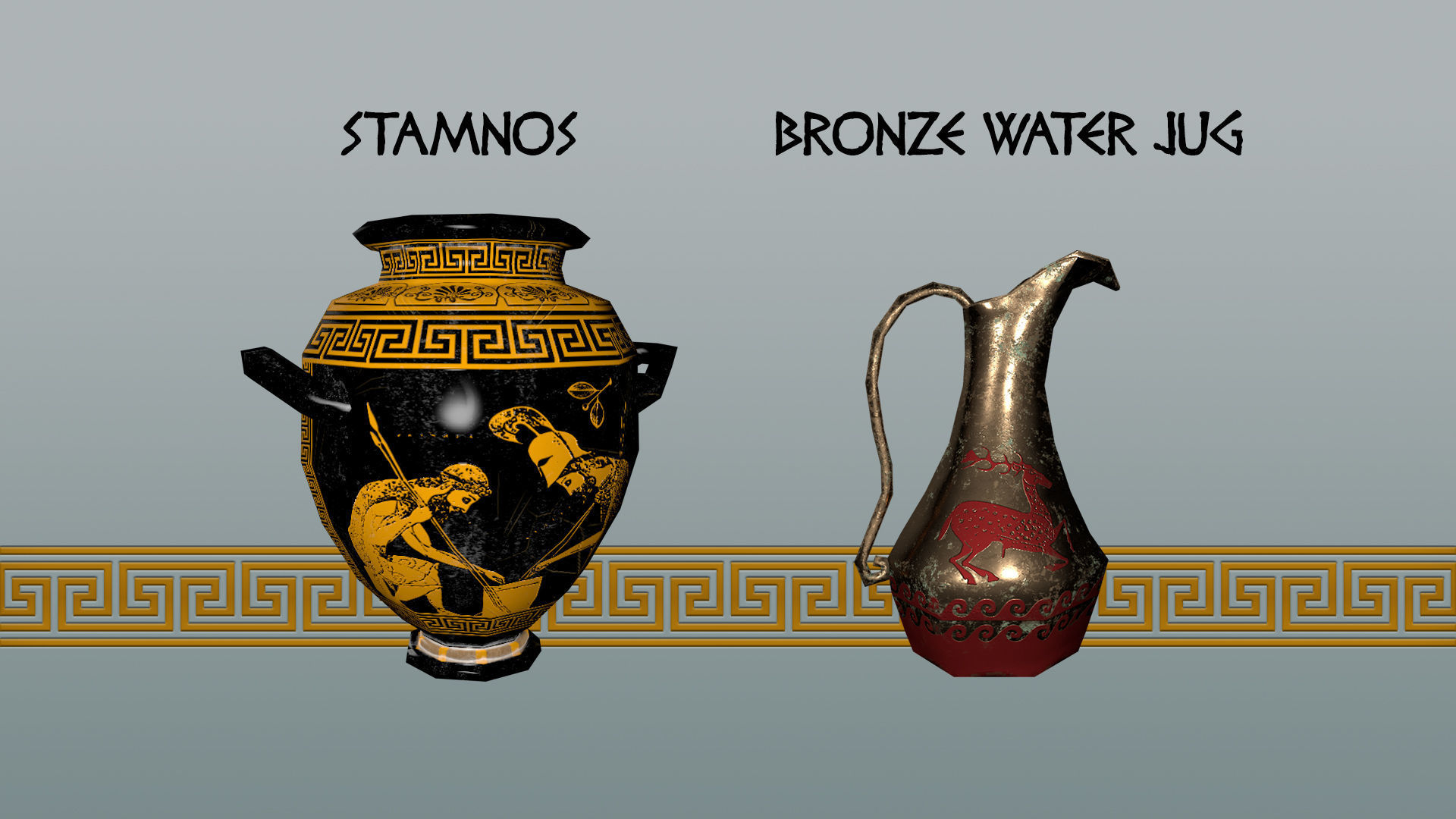 Ancient Greek Pottery Game Pack Low-poly 3D model_4