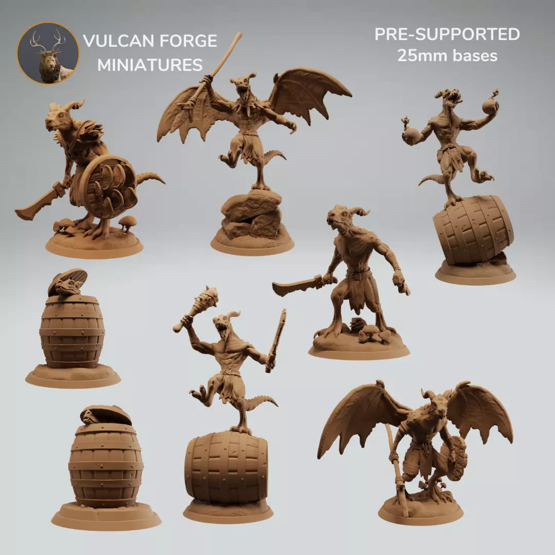 Kobold bundle kobold set kobold warriors and winged kobolds 3D print model