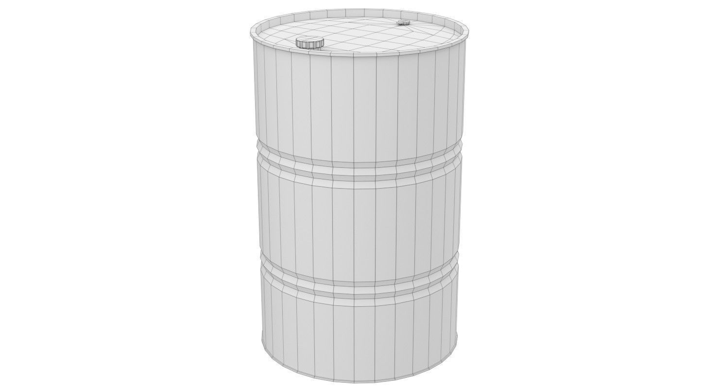 Barrel 3 Lowpoly hazard barrels Low-poly 3D model_4