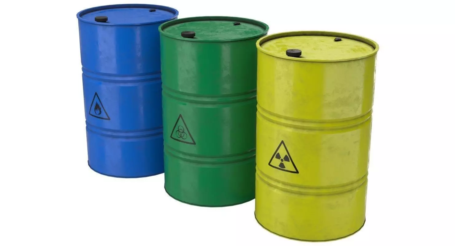 Barrel 3 Lowpoly hazard barrels Low-poly 3D model_0