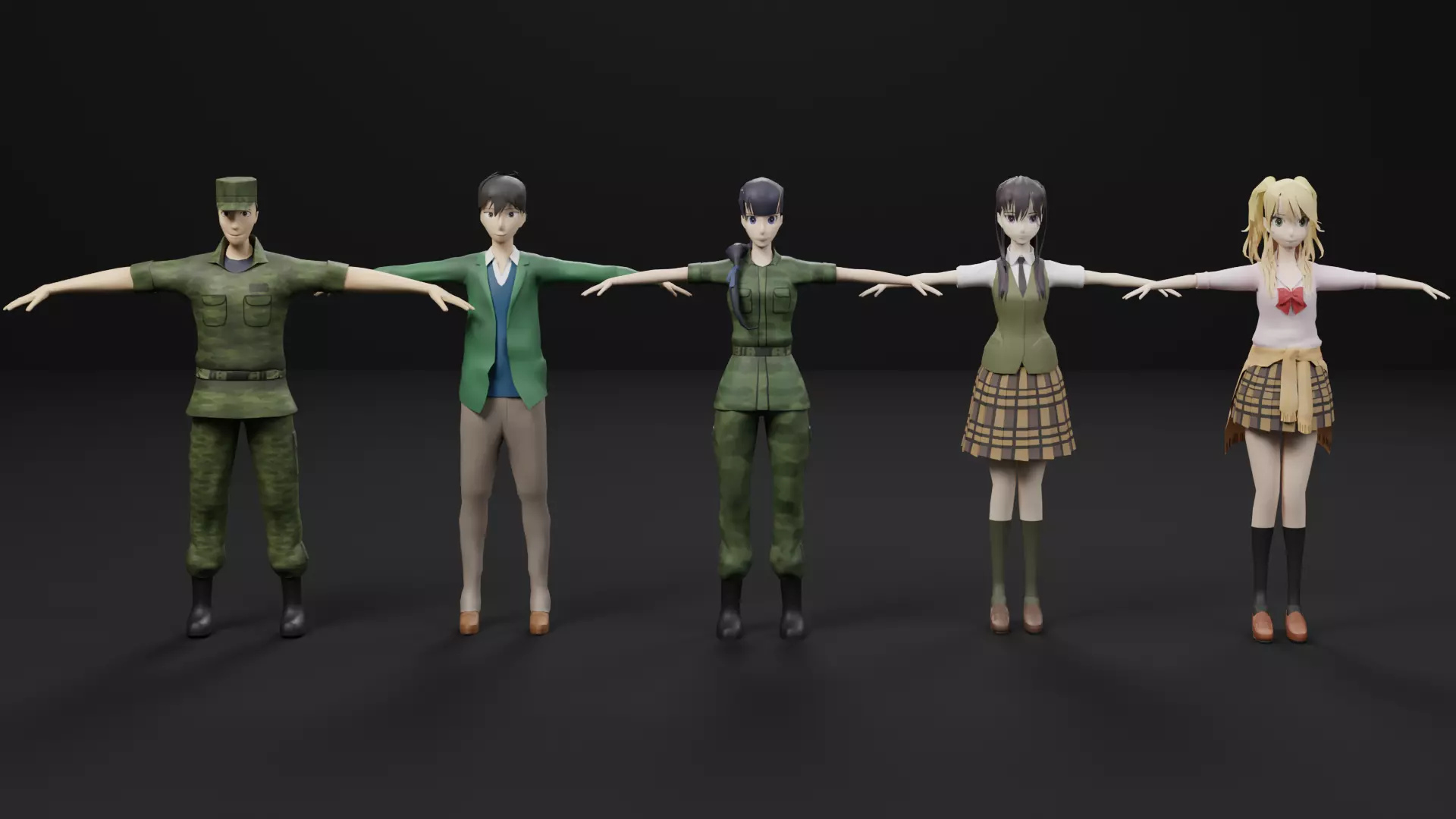Everyday Life Character Pack Low-poly 3D model