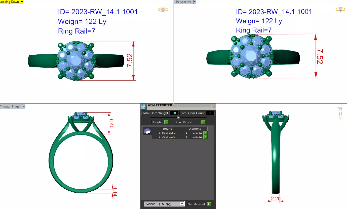 2023 RW14 1001 Jewelry Ring For Lady 3D print model