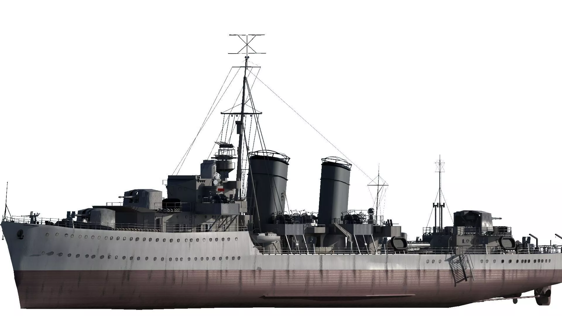 WW2 POLISH NAVY DESTROYER BASED ON N-CLASS 3D model
