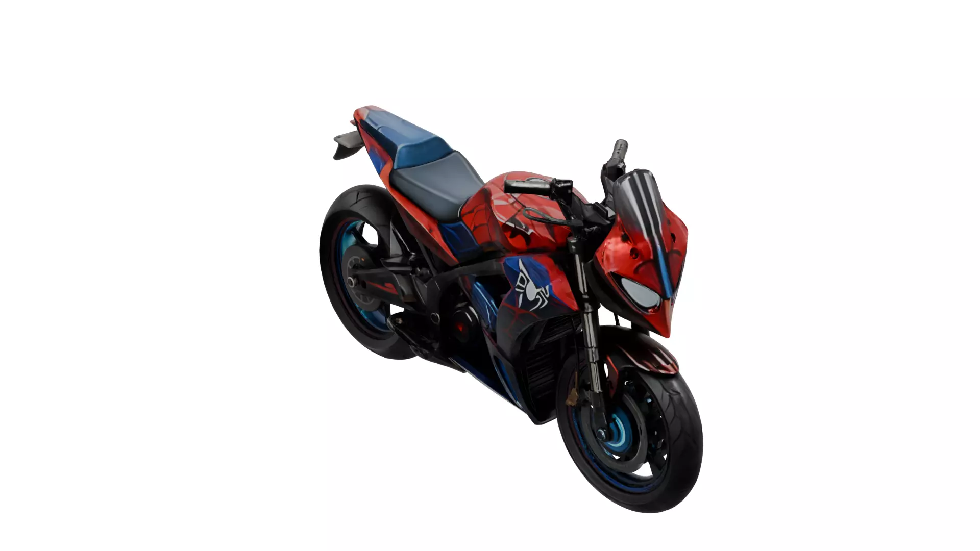 High Poly Spider-Man Sport Motorcycle 3D Model STL 3MF Printable 3D print model