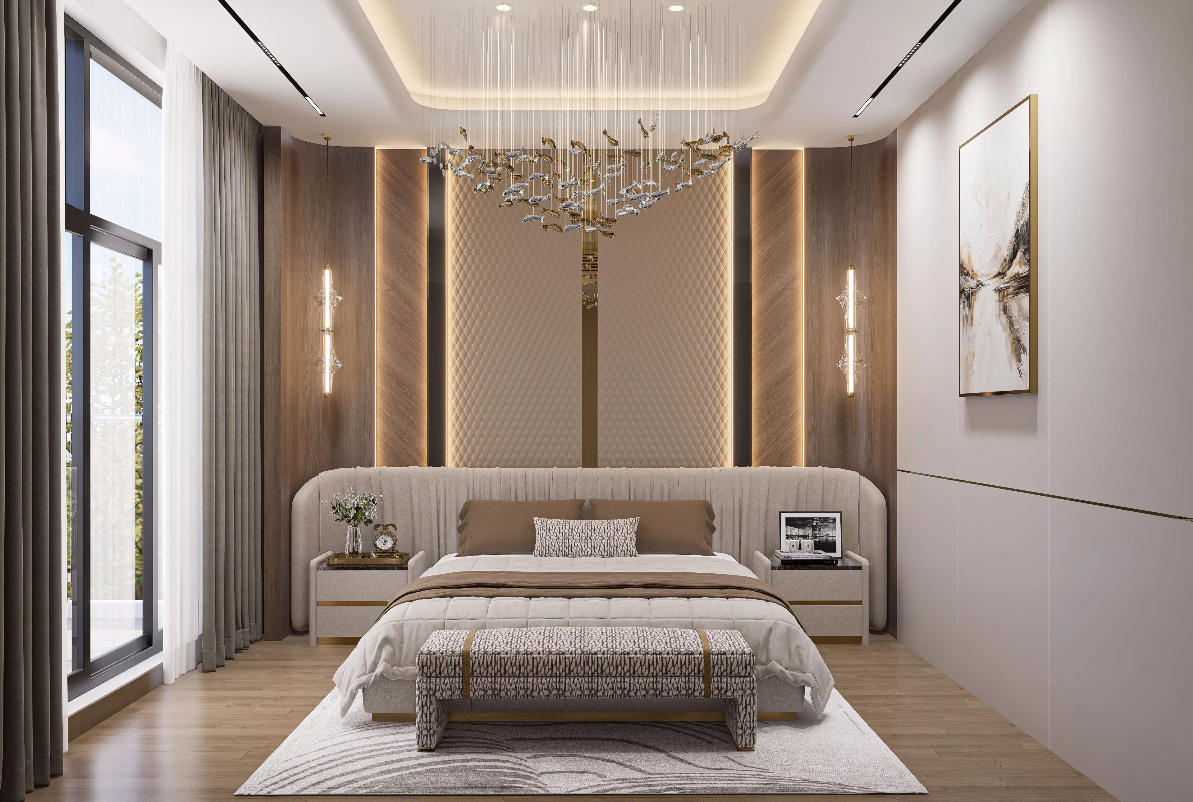 Modern luxury bedroom interior design sketchup 3D model