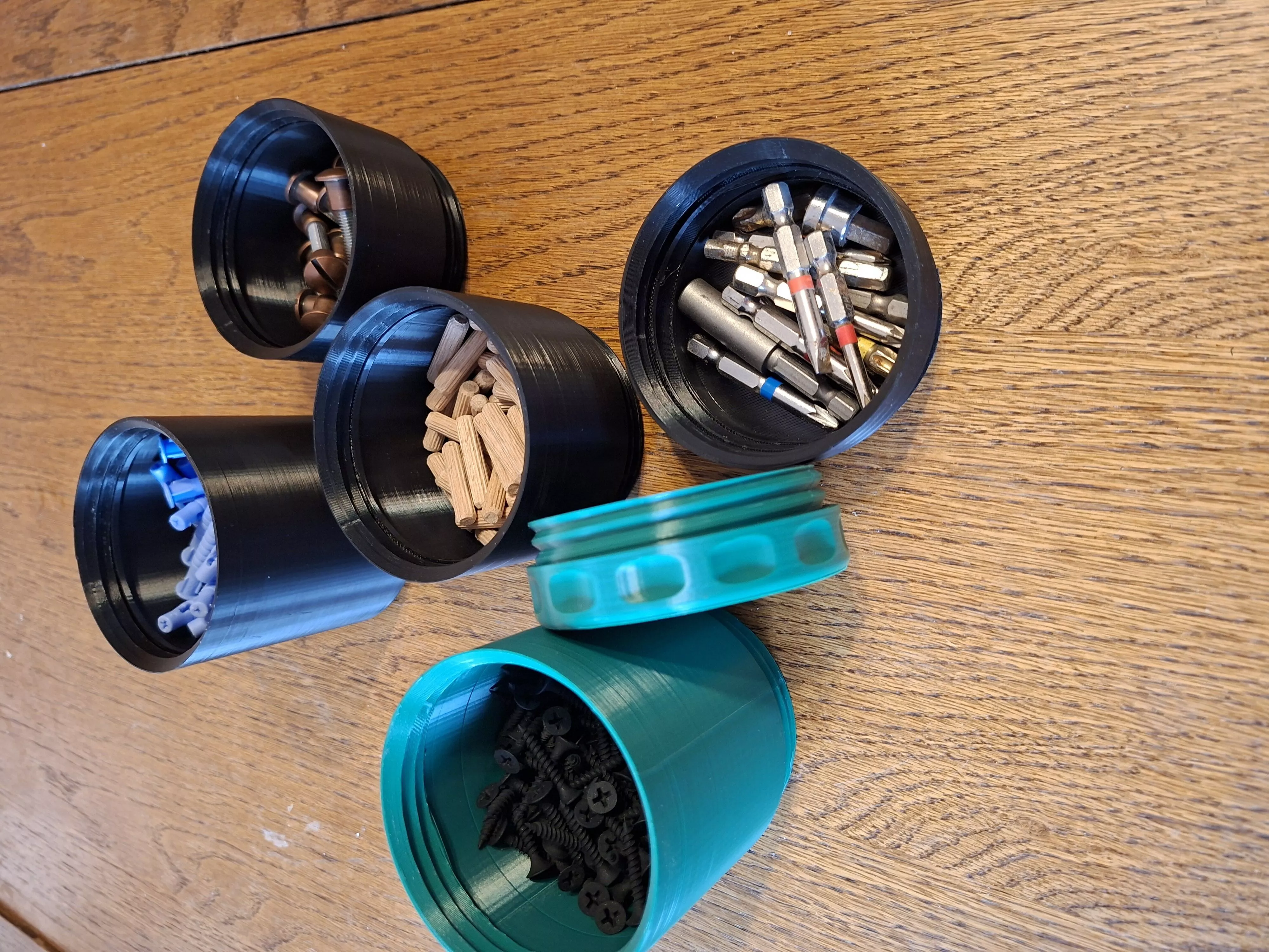 Modular Stackable Screw-On Storage Container System - DIA 80mm 3D print model