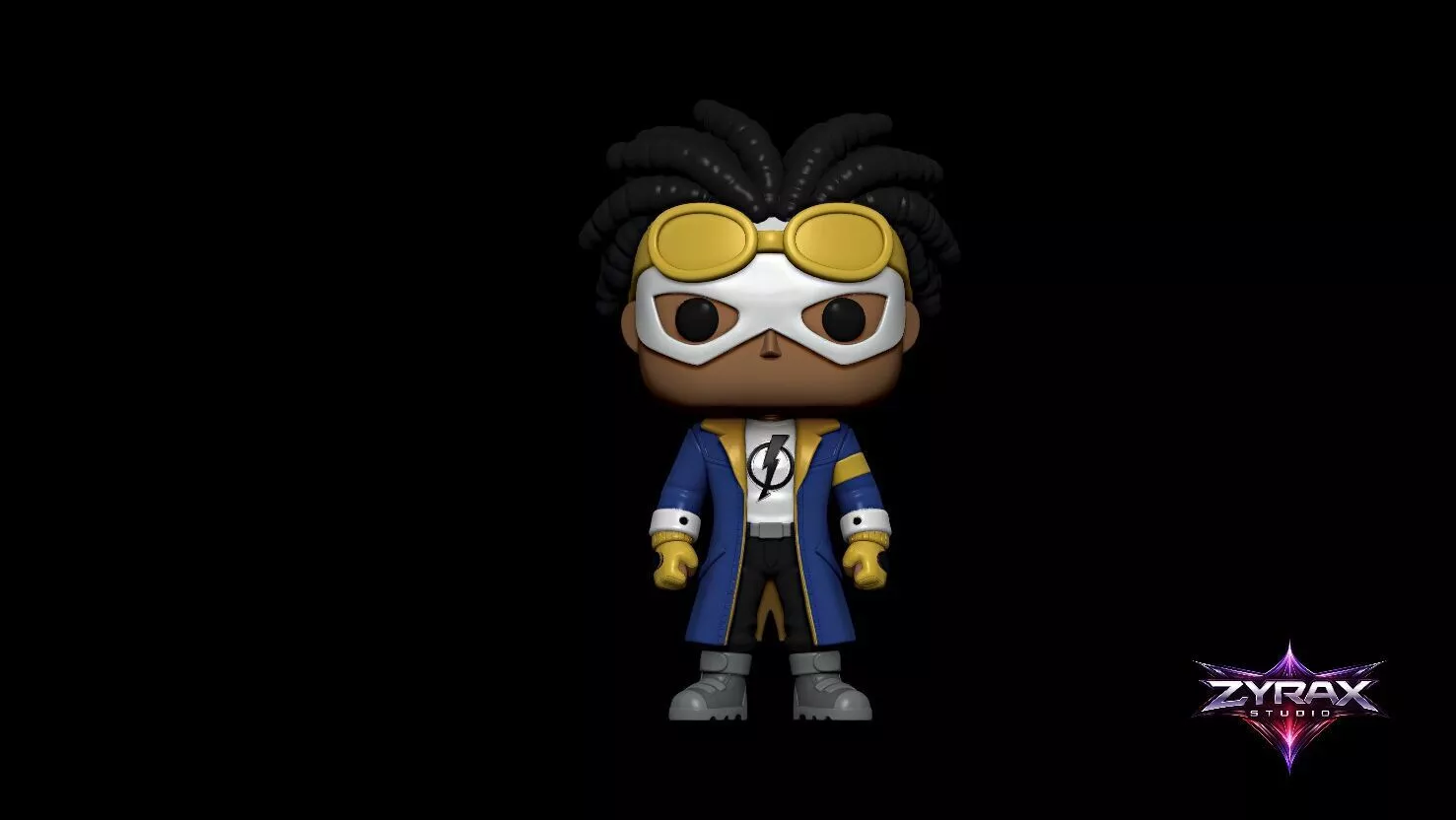Static Shock Funko STL Chibi Superhero 3D Print Model 3D print model