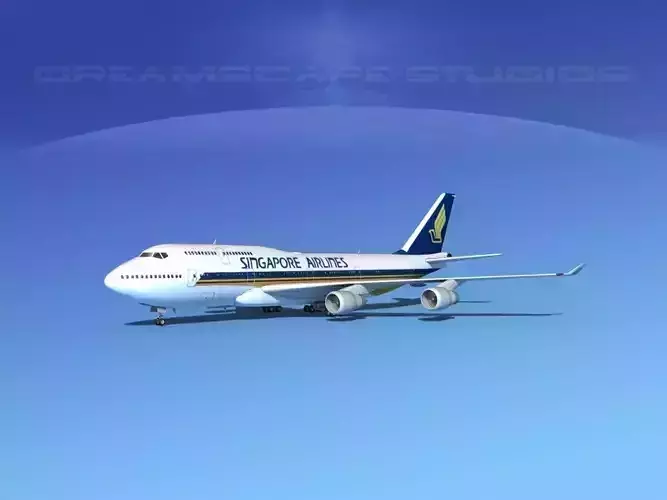 Boeing 747-400 Singapore Airlines 3D model
