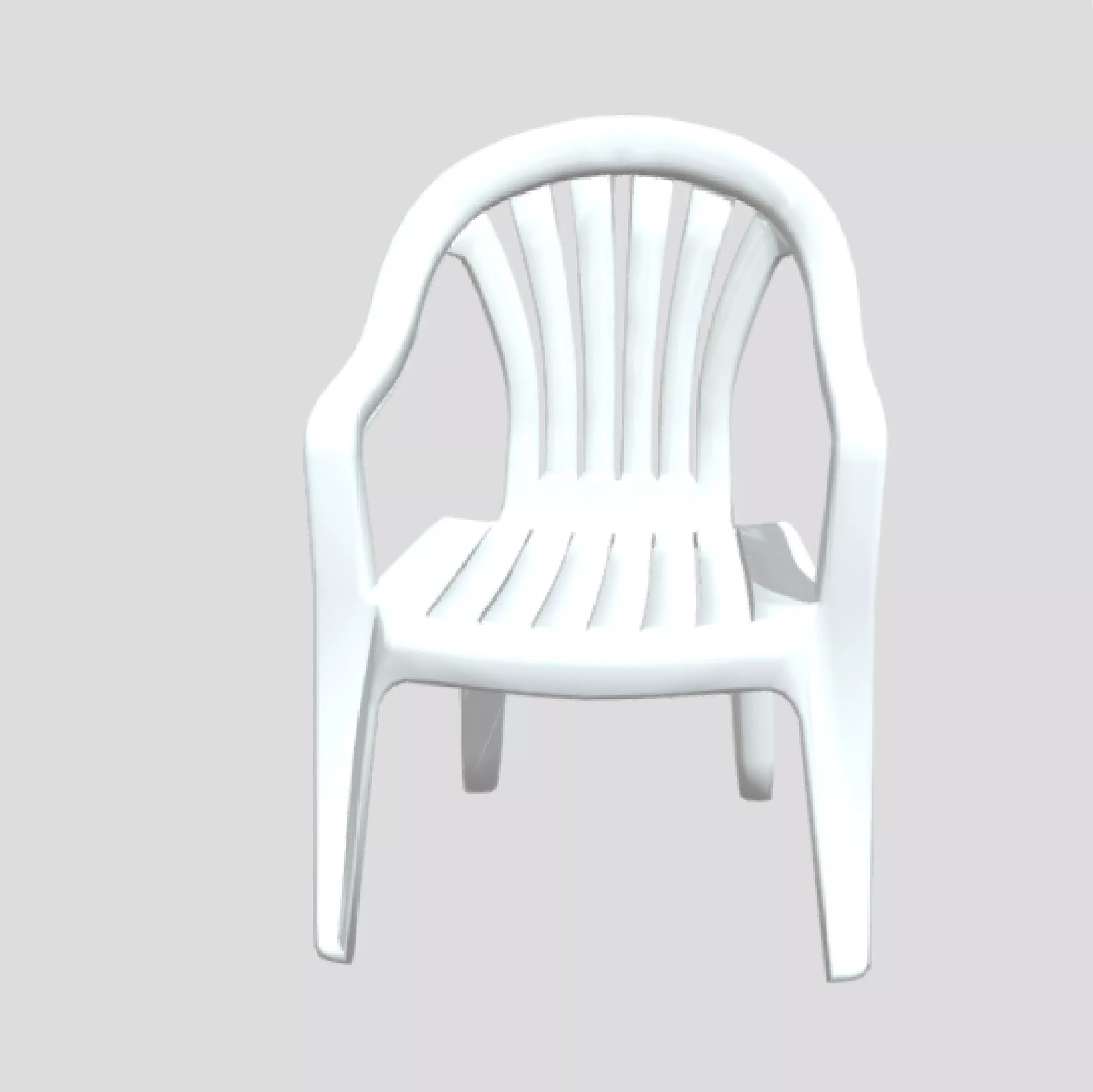 White Plastic Chair Low-poly 3D model
