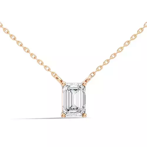 Emerald Solitaire Pendant 