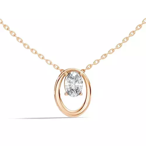 Oval Solitaire Pendant 