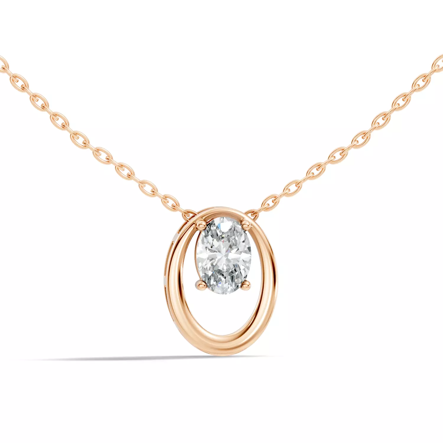 Oval Solitaire Pendant 3D print model
