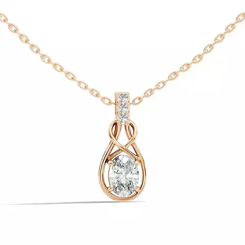 Oval Solitaire Pendant 