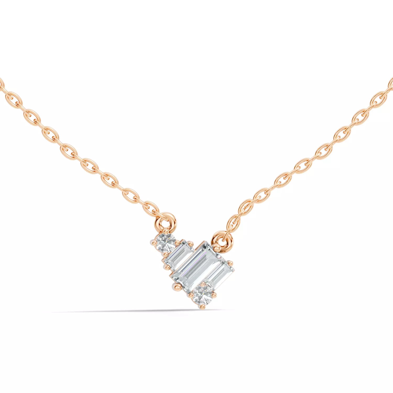 Straight Baguette Solitaire Pendant 3D print model