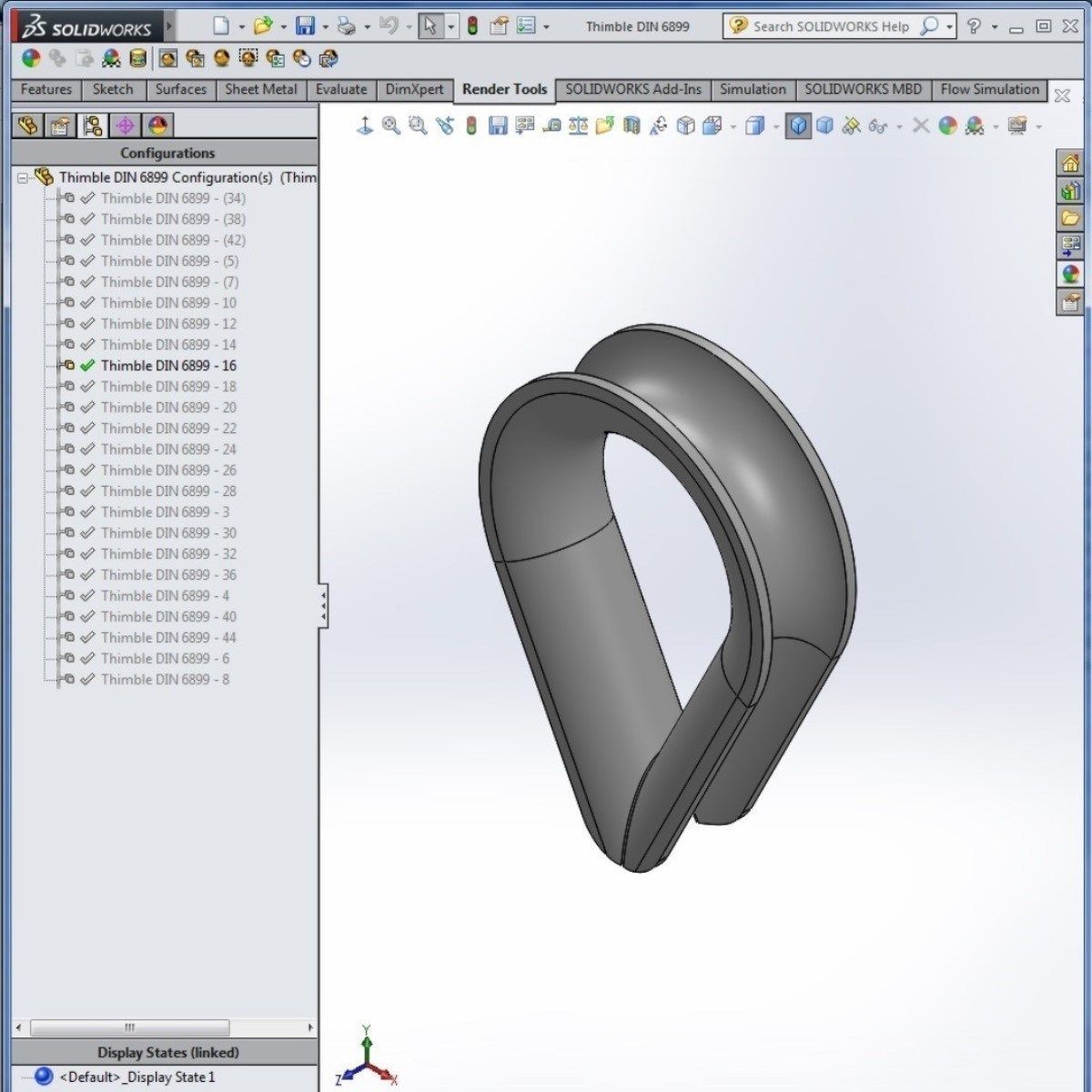 Thimble DIN 6899 3D model_2
