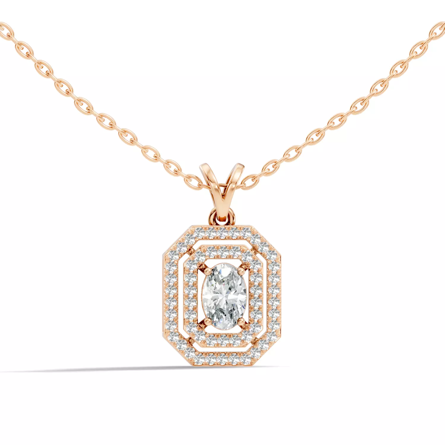 Oval Solitaire Pendant 3D print model