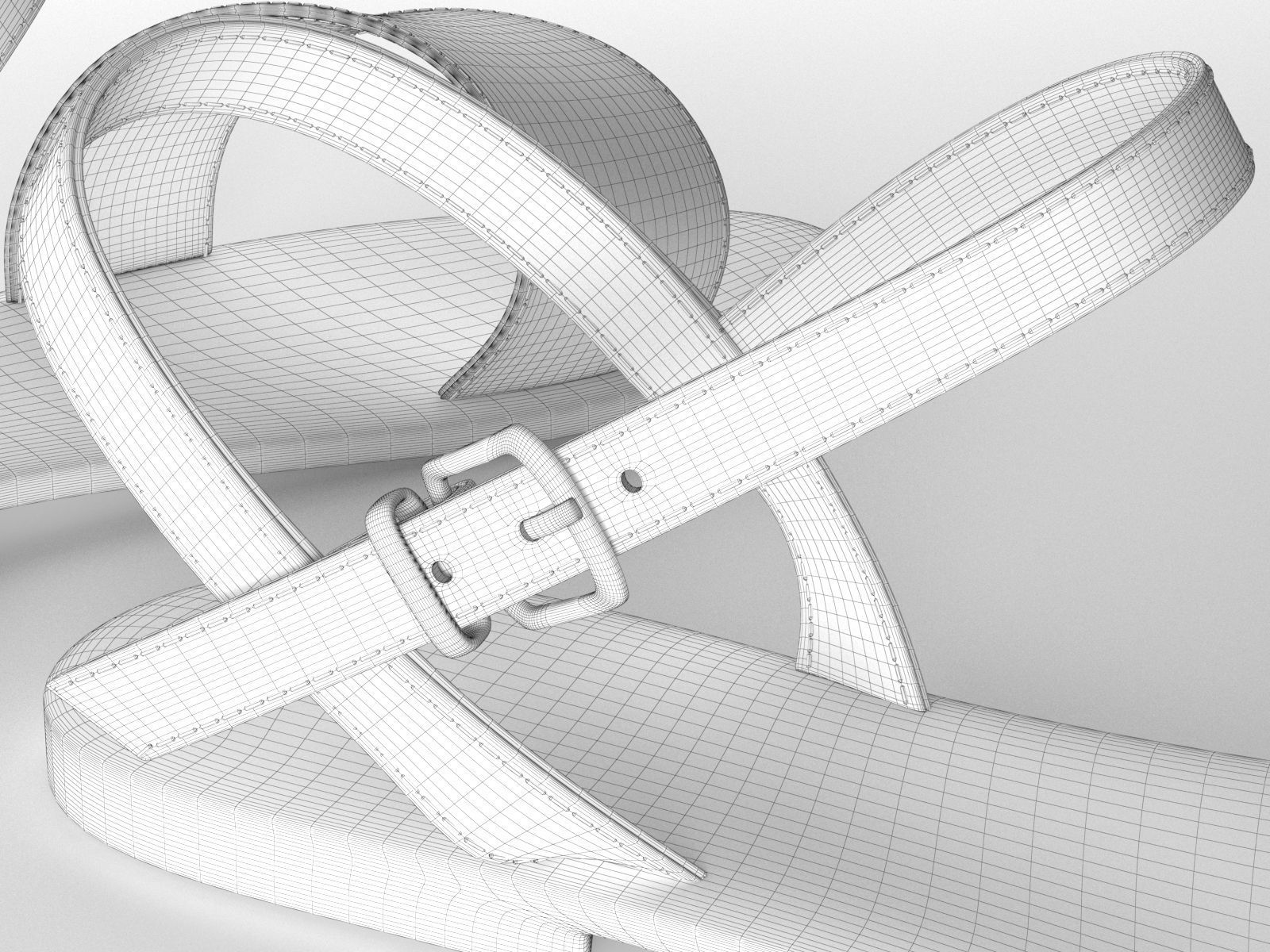 Flight Wide Fit Leather Sandals 3D model_2