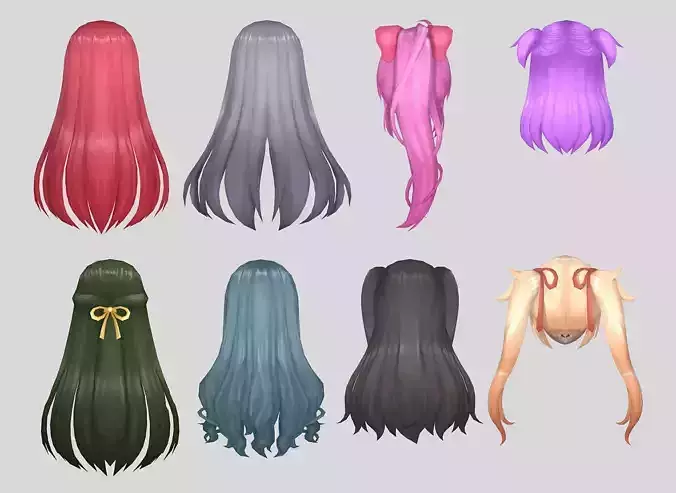 hair hair style  Low-poly 3D model