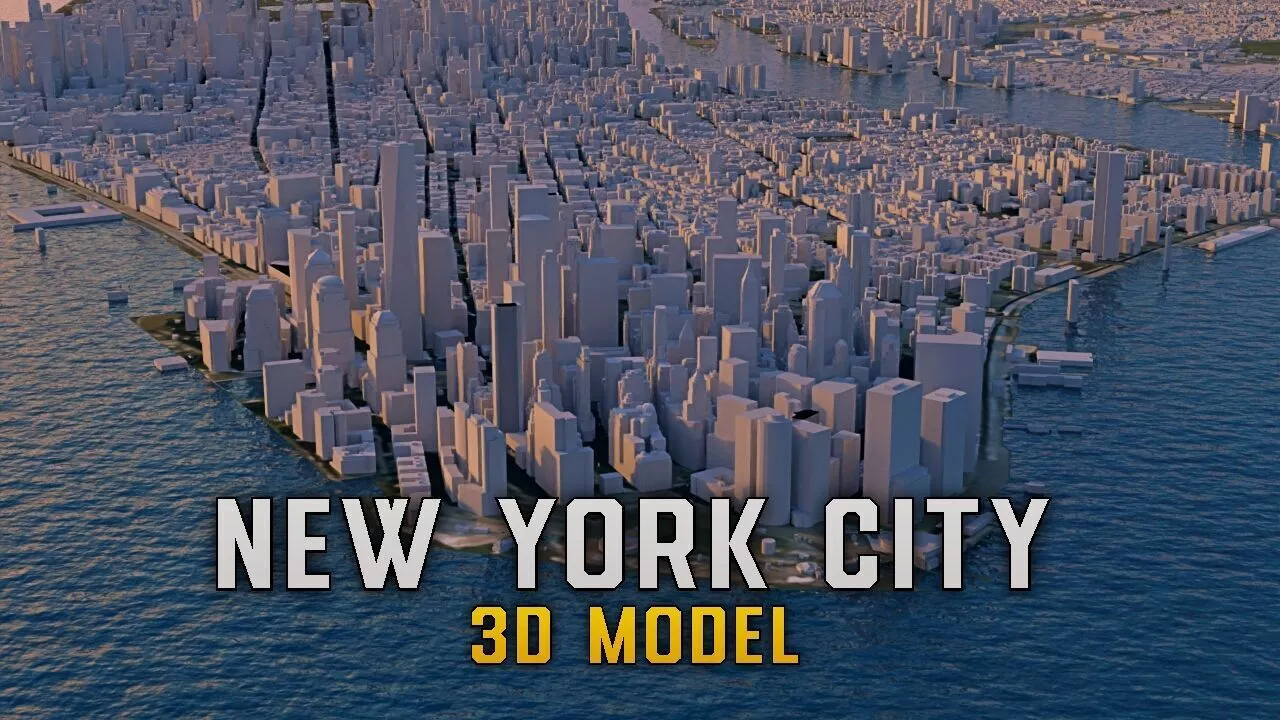 New York City Urban Environment Low-poly 3D model