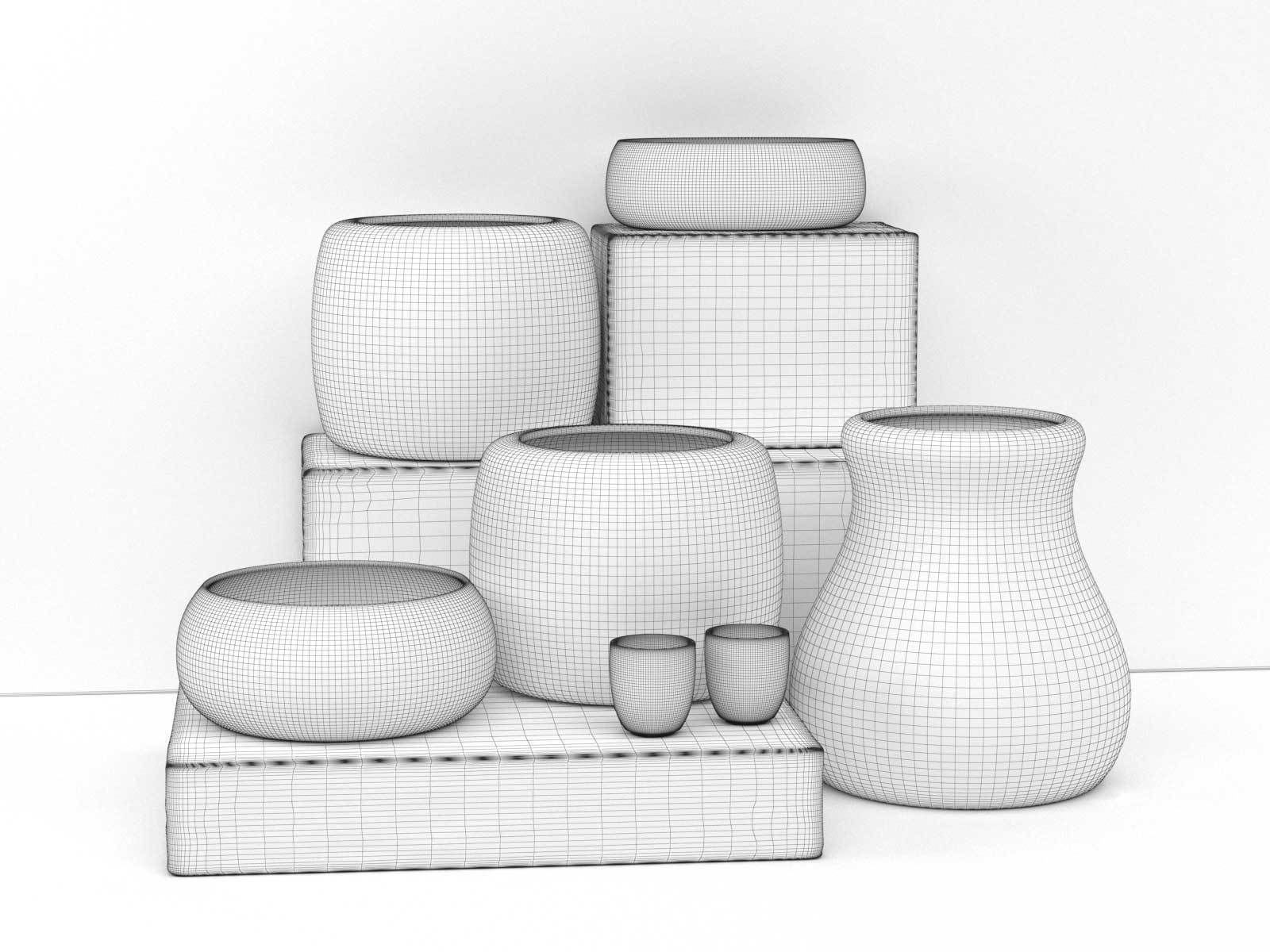 Leta Garden Pots 3D model_2