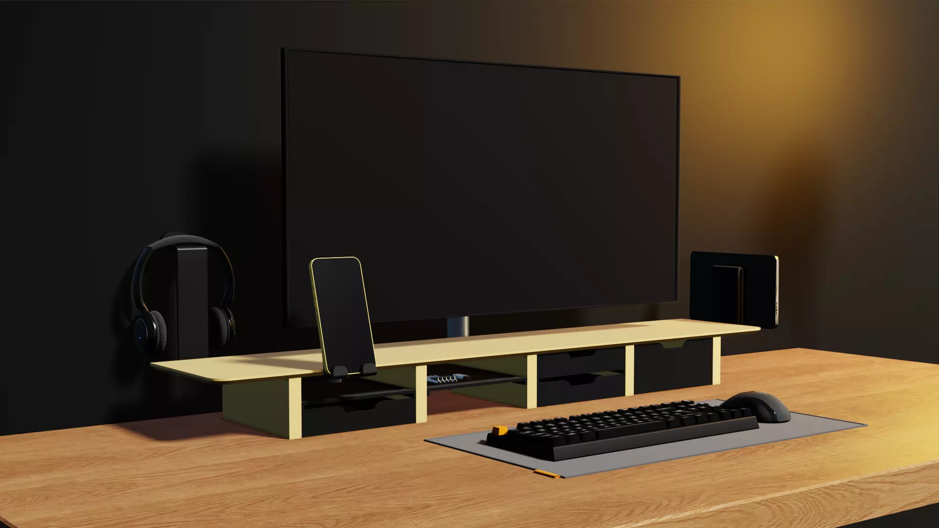 Modular Desk Shelf and Monitor Stand with Storage Organizer 3D print model