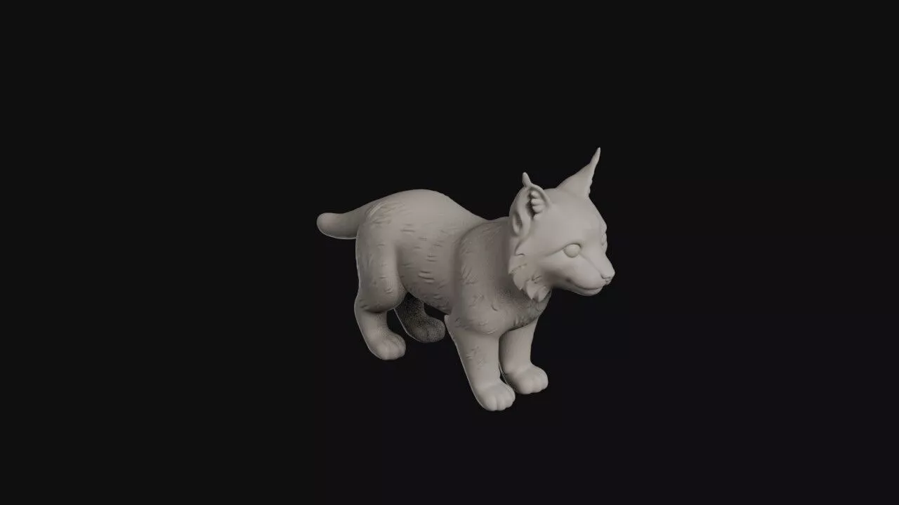 Cartoon Eurasian Lynx 3D print model