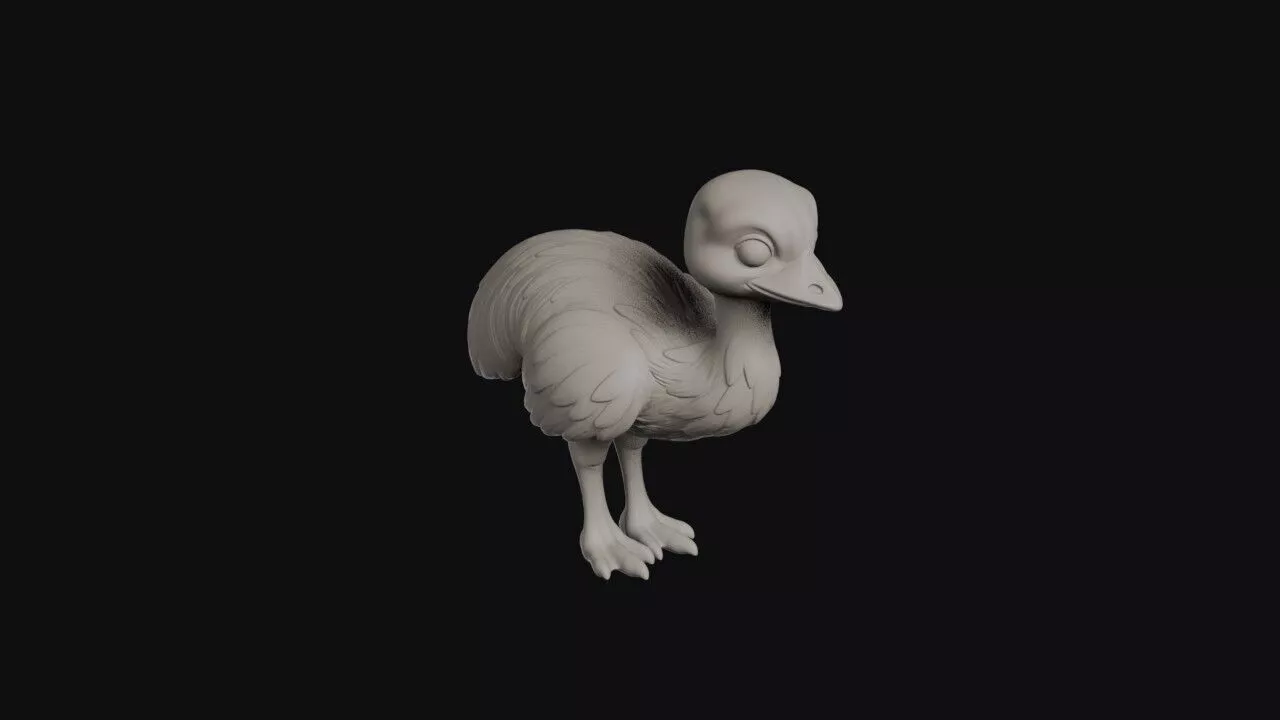 Cartoon Emu 3D print model
