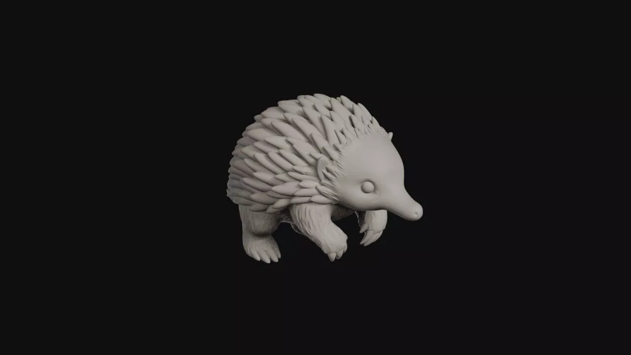 Cartoon Echidna 3D print model