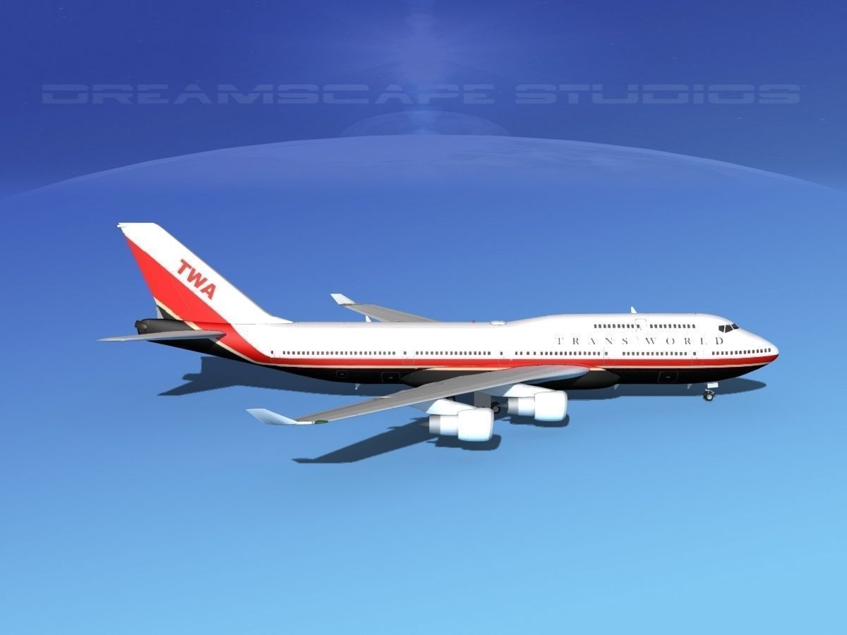 Boeing 747-400 TWA 2 3D model_4