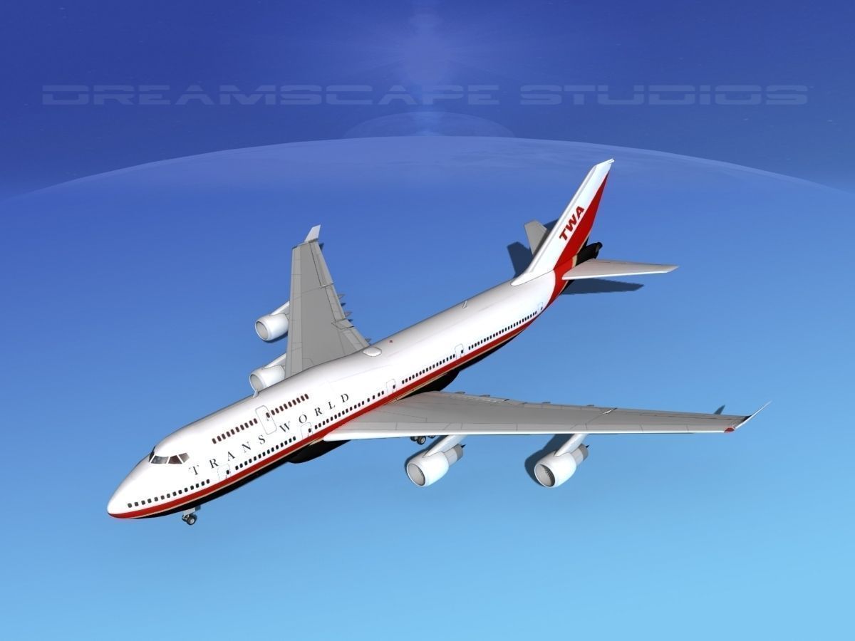Boeing 747-400 TWA 2 3D model_10