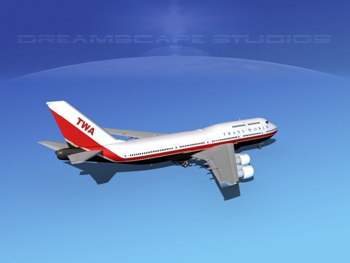 Boeing 747-400 TWA 2 3D model_5