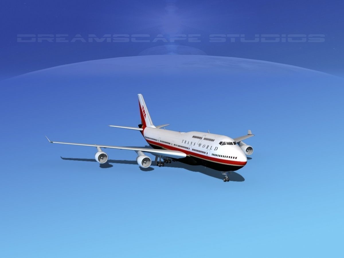 Boeing 747-400 TWA 2 3D model_2