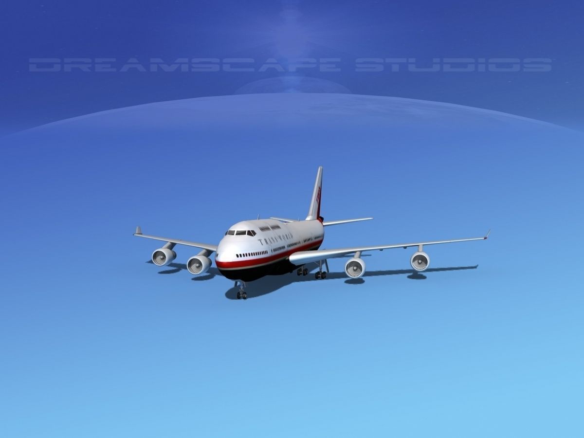 Boeing 747-400 TWA 2 3D model_1