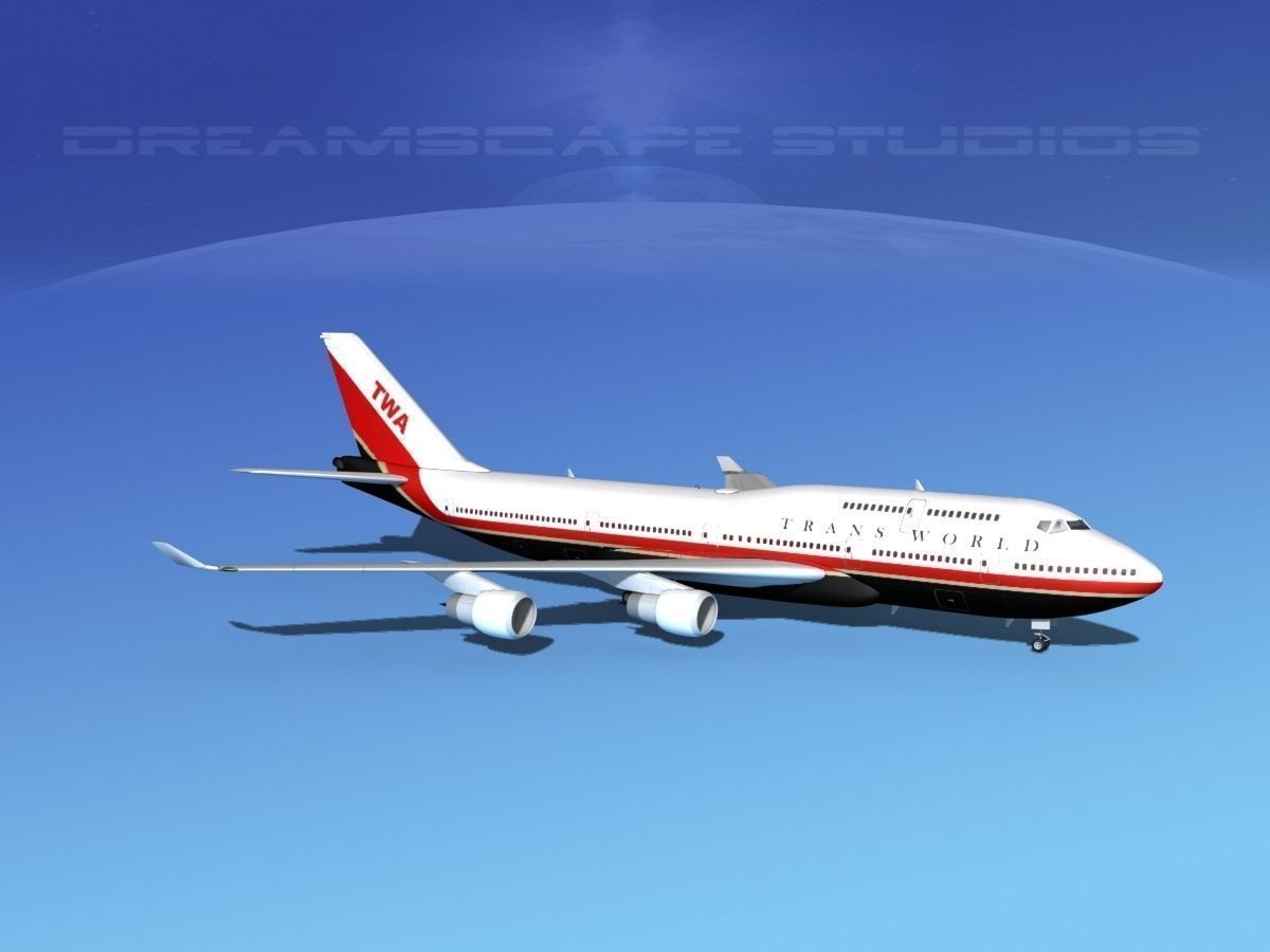 Boeing 747-400 TWA 2 3D model_3