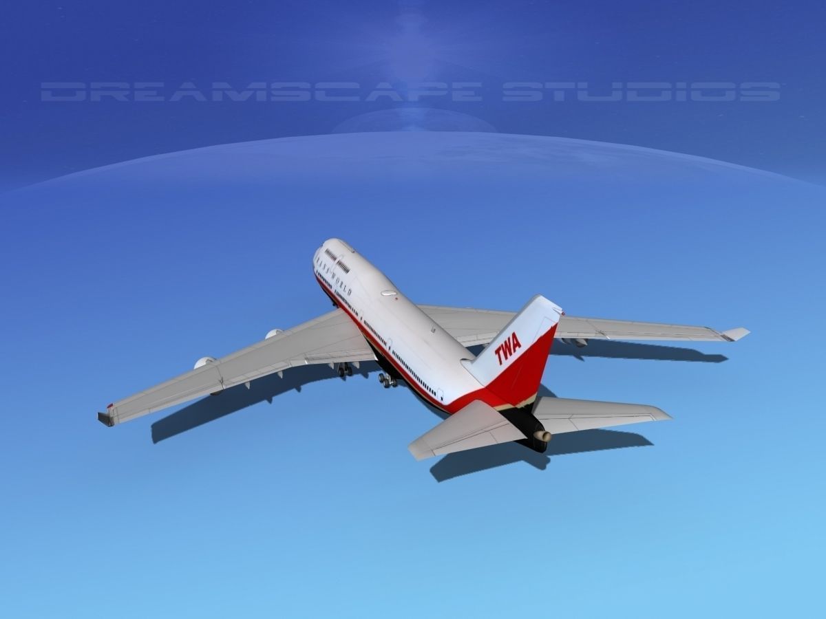 Boeing 747-400 TWA 2 3D model_7